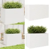 vidaXL Jardinière blanc 110x60x68,5 cm bois de pin massif