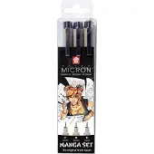 Sakura Kit de stylos feutres - - PIGMA MICRON - Étui de 3 pièces - 3 largeurs de tracé - Résistant à la lumière