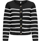 ONLY Cardigan 'ONLLaura' noir / blanc cassé