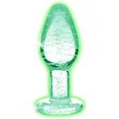 Booty Sparks Glow in the Dark L - plug anal en verre (transparent)
