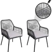 Mendler Chaise de jardin -O12 (lot de 2)