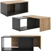 Vicco Table basse Paul Anthracite/chêne doré 90x48cm, Model 54643