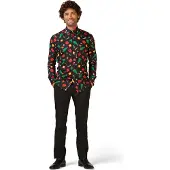 Oppo Merchandise Group B.V. Chemise coupe personnalisée Christmas Icons avec imprimé sur toute