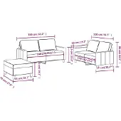 vidaXL Ensemble de canapés 3 pièces avec coussins Tissu gris clair