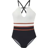 LASCANA Maillot de bain rouille / noir / blanc