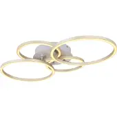 Globo Lampe de plafond moderne Kendy 4 anneaux en nickel