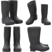 vidaXL Bottes en caoutchouc noir taille 38 PVC