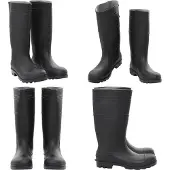 vidaXL Bottes en caoutchouc noir taille 44 PVC
