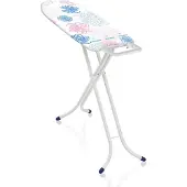 Leifheit Table à repasser Classic M Compact, Planche à repasser grandeur nature, Multicolore, Illustration, Motif symétrique, Bleu, Vert, Rose, Blanc, Jaune, 1200 x 380 mm
