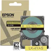 Epson LabelWorks LK-4YAS - Étiquette adhésive, couleur gris sur fond jaune - Rouleau (1,2 cm x 8 m)
