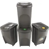 Prosperplast Sortibox Stackable Recycling Bins 140l 4 Units Gris