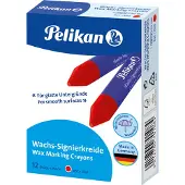 Pelikan Craie de signature à la cire 772, rouge, diamètre : 12 mm convient pour les surfaces lisses comme (12x)