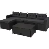 Mendler Ensemble en poly rotin -J34 (4 pièces)