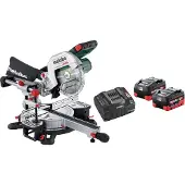 Metabo Kgs 18 Ltx Bl 216 2x 8.0ah Miter Saw Argenté One Size / EU Plug 220V