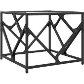 vidaXL Table basse avec dessus en verre transparent 50x50x41 cm acier