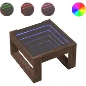 vidaXL Table basse avec Infinity-LED brun imitation chêne 90x53x30 cm