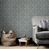 Overig Homestyle Papier peint Portugese Tiles Marron et bleu