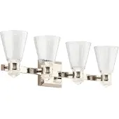 Kichler Kayva LED Applique murale 4 branches nickel poli transparent à facettes IP44 (1625 lm)