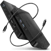 Axagon HMC-U4 station d'accueil pour ordinateur portable/réplicateur de ports Câblé USB4 Noir