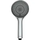 Wenko Douchette à main chromée grise - 5 jets - diamètre 110 mm - Water Saving