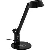 Eglo Lampe de bureau noire Banderalo avec panneau de chargement
