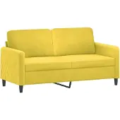 vidaXL Canapé à 2 places Jaune 140 cm Velours