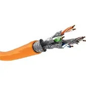 Goobay 75713 CAT 7A câble réseau, S/FTP (PiMF), orange, 50 m - conducteur cuivre (CU), AWG 23/1 (solide), gaine de câble sans halogène (LSZH)