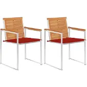 vidaXL Chaises de jardin avec coussins 2 pcs. Bois massif acacia et acier