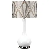 ELSTEAD Lampe de table en céramique Milo, blanc et marron, 1xE27x60W, céramique / plâtre, dimensions : 69x36x36 cm, IP20, Elstead