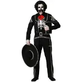 Atosa Mexican Skeleton Men Costume Noir XL Enfants