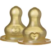 BIBS Tétines Biberon Latex Nipple 2 Pièces - Lent 2 pc(s) Tétine(S)