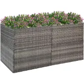 vidaXL Jardinière Gris 157x80x80 cm Résine tressée