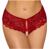 Cottelli - culotte ouverte en dentelle - rouge