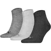 Puma Unisexe, Chaussettes de sport, Quarter Plain 3P (39 - 42), Gris