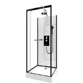 Aurlane Cabine de douche carrée 80x80x230cm à motif carreaux de métro - UNDERGROUND SQUARE 80