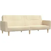 vidaXL Canapé-lit à 2 places crème tissu