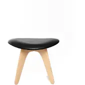 Tom Dixon Slab Pouf Natural Black Leather