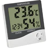 TFA-Dostmann Thermo-hygromètre numérique, Thermomètre + hygromètre, Blanc, Noir