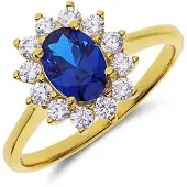 Lucardi Bague gentiane / or / argent