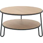 Harto Eugénie Table Basse Natural oak | Matte slate gray | Ø 70 cm