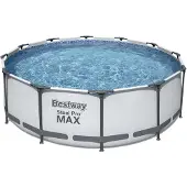 Bestway Steel Pro Max Frame Pool Kit complet, rond, avec pompe de filtration & échelle de sécurité 366 x 100 cm, Piscine, Natation, Piscines