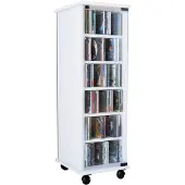 VCM Bois CD DVD Stand Étagère Armoire Étagère sur pied Roulettes pivotantes Valenza Porte en verre Bois CD DVD Stand Étagère Armoire Étagère sur pied Roulettes pivotantes Valenza Porte en verre
