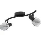 Eglo 98625 POLLICA E14 double plafonnier 365x165mm noir-transparent