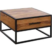 Wohnling Table basse WL5.623 bois massif / métal Table de salon 65x38x65cm