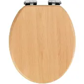 Wenko SIÈGE WC HÊTRE NATURE Abaissement automatique lunettes Couvercle WC MDF Design