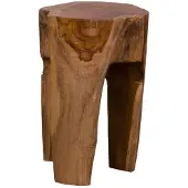 You do it Tabouret Rose en teck : Finition naturelle, 3 pieds - Ø26x40 cm