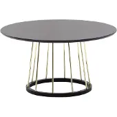 Wohnling Table basse ronde 80x80x42 cm table basse noir or métal moderne |