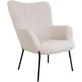 House Nordic Chaise Glasgow blanche : Faux cuir, pieds noirs | HN1090