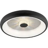 JUST LIGHT Plafonnier rond Vertigo noir Ø 46,5cm