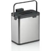 kela Poubelle, corbeille à papier, pour GFT, inox, plastique, noir, gris, 2,1 L, | Plata